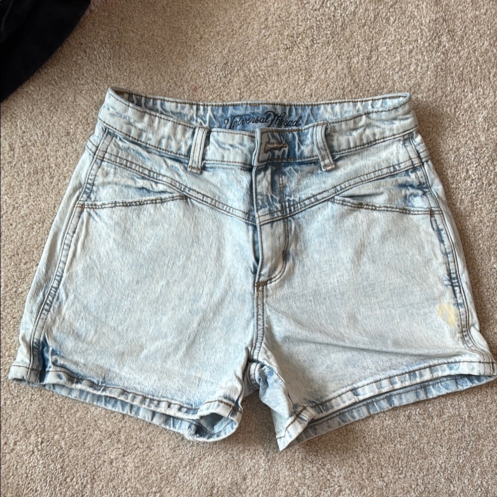 Mid-Rise Light Bue Shorts